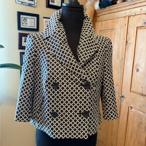 Diane Von Furstenberg Black and White Pea Coat